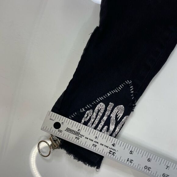 Dolls Kill Current Mood Miss Murder Lace Up Patch Denim Jeans Women Small - Picture 12 of 12